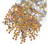 qiipii 10000PCS 2mm Tiny Orange Yellow AB Crystal Resin Rhinestones for Bedazzling Crafting SS6 Small Flatback Stones Bulk Diamonds Crystals Gems Charms for Nails Face Eyes Makeup Tumblers DIY Crafts