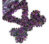 qiipii 14000PCS 2mm Vibrant Purple AB Resin Rhinestones for Crafting SS6 Flatback Jelly Stones Bulk Black Rose AB Diamonds Gems Charms for Nails Face Eyes Makeup Tumblers Bottles Crafts Clothes Shoes