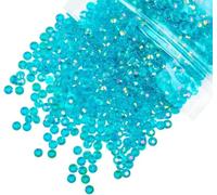 qiipii 1550PCS 5mm Transparent Teal Blue AB Resin Rhinestones Clear Turquoise Blue Flatback Jelly Stones Bulk SS20 Diamonds Gems Charms for Nails Face Eye Makeup Tumblers Bottles Crafts Shoes Clothes