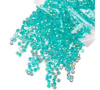 qiipii 2700PCS 4mm Transparent Aquamarine AB Resin Rhinestones Clear Lake Blue Flatback Jelly Stones Bulk SS16 Water Blue Diamonds Gems Charms for Nails Face Eyes Makeup Tumblers DIY Crafts Clothes