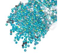 qiipii 2800PCS 4mm Blue Zircon AB Resin Crystal Rhinestones for Crafting Flatback Stones Bulk SS16 Non-Hotfix Teal Blue Diamonds Crystals Gems Charms for Nails Face Eyes Makeup Tumblers Bottles Crafts