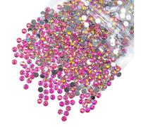 qiipii 2800PCS 4mm Hot Pink AB Resin Rhinestones for Crafting Light Rose Red Flatback Stones Bulk SS16 Diamonds Crystals Gems Charms for Nails Face Eyes Makeup Tumblers Bottles Crafts Clothes Shoes