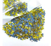qiipii 4320pcs SS6 Citrine Yellow Hotfix Rhinestones 2mm Flatback Hot Fix Glass Round Lemon Yellow Rhinestones Stones Gems Diamonds for Crafts Crafting Fabric Clothes Shoes Bag DIY Decoration Gifts