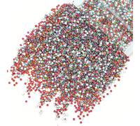 qiipii 5300PCS 3mm Red AB Resin Rhinestones for Crafting Flatback Siam Red Stones Bulk SS10 Non-Hotfix Ruby Red Diamonds Crystals Gems Charms for Nails Face Eyes Makeup Mugs Tumblers Bottles Crafts