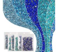 qiipii 6 Bags Colorful Light & Royal Blue Series Resin Rhinestones for Bedazzling Crafting 3mm 4mm 5mm Mix Crystals Stones Gems Diamonds for Nails Face Eyes Makeup DIY Crafts Tumblers Bottles Clothes