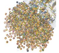 qiipii 620PCS 6mm Champagne AB Rhinestones for Crafting Flatback Stones Bulk SS30 Diamonds Crystals Gems Charms for Nails Face Eyes Makeup Tumblers Bottles Crafts Crocs Shoes Clothes Phones Scrapbook