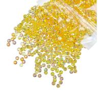 qiipii 620PCS 6mm Transparent Golden Yellow Resin Rhinestones for Crafting Clear Gold Flatback Stones Bulk SS30 Bright Golden Diamonds Crystals Gems Charms for Nails Face Eyes Makeup Tumblers Crafts