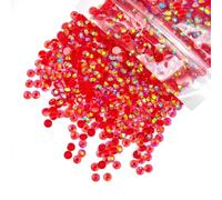 qiipii 620PCS 6mm Transparent Red AB Resin Rhinestones Clear Dark Red Flatback Jelly Stones Bulk SS30 Diamonds Gems Charms Supplies for Nails Face Eyes Makeup Body Tumblers Bottles DIY Crafts Decor