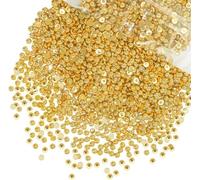 qiipii 7500PCS 2mm Small Shiny Gold Round Half Round Pearls for Bedazzling Crafting Imitation Loose Flatback Beads Gems for Nails Face Eyes Makeup Wedding Tumblers Bottles Crafts Clothes Shoes Phones