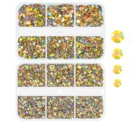 qiipii Champagne AB Resin Rhinestones for Bedazzling Crafting Stones Crystals Diamonds 3mm 4mm 5mm 6mm Gems Charms for Nails Face Eyes Makeup Tumblers Bottles DIY Crafts Shoes Clothes Phones Scrapbook