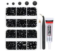 qiipii Pure Black Resin Flatback Rhinestones for Bedazzling Crafting 2mm-6mm Flatback Jelly Stones Solid Black Gems Diamonds for Face Eyes Makeup Tumblers Mugs Bottles DIY Crafts Clothes Shoes Phones