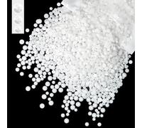 qiipii Pure White Resin Rhinestones for Crafting 3mm 4mm 5mm Mix Solid White Flatback Jelly Stones Bulk SS10 SS16 SS20 Diamonds Gems for Nails Face Eyes Makeup Tumblers Bottles Crafts Clothes Shoes