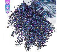 qiipii Purple Rose AB Resin Rhinestones for Crafting 3mm 4mm 5mm Mix Black AB Flatback Jelly Stones Bulk SS10 SS16 SS20 Diamonds Gems for Nails Face Eyes Makeup Tumblers Bottles DIY Crafts Clothes
