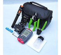 QIIRUN FTTH Fiber Optic Termination Tool Kit with Optical Power Meter, RJ45 Network Test, Visual Fault Locator, Fiber Cleaver and Strippers