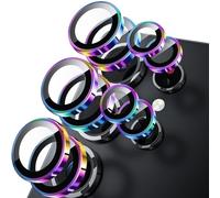QiiStar 2 Set for Samsung Galaxy S26 Ultra 5G Camera Lens Protector, [1 Step Installation Tray] Tempered Glass Camera Protector Metal Individual Camera Cover for Galaxy S 26 Ultra,Rainbow
