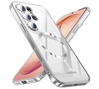 QiiStar Official Titanium Case for Samsung Galaxy S26 Ultra 5G,[Compatible with MagSafe][Full Camera Cover Protection] Metallic Glossy Slim Luxury Phone Case for Galaxy S 26 Ultra,Clear Silver