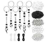 QiiWuic 556 Pcs Football Keyring, Keyring Making Kit for Creative Projects, Football Craft Activities for Sports Enthusiasts, Boys Bracelet Making Kit