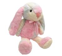 QiiWuic Bunny Teddy, Rainbow Rabbit Plush Companion,Pink Bunny Teddy Bear for Emotional Support and Decorative Use, Soft and Cuddly Stuffed Animal
