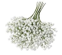 QiiWuic Gypsophila Artificial Flowers, 6-Pack Realistic Faux Flowers That Look Real, White Artificial Gypsophila for Home Decor, 28CM Short Stem Design
