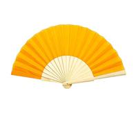 qijiefenCC Folding Hand Fans,Chinese Vintage Handheld Folding Hand Fan,Fabric Hand Fan,For Birthday Gift Wedding Dance Party Decoration Home Decor (Yellow)