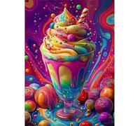 Qijinn 5D Colorful ice Cream Diamond Painting Kits for Adults Beginners,DIY Square Full Drill Diamond Art Crystal Rhinestone Cross Stitch Painting by Numbers Picture for Home Wall Decor 40x50cm