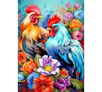 Qijinn 5D Diamond Art Painting Kit,Chicken House Diamond Art Kits for Adults,DIY Square Full Drill Diamond Painting Rhinestone Canvas Embroidery Craft for Home Wall Decor Gifts 90x110cm