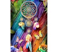 Qijinn 5D Diamond Art Painting Kit,Dream Catcher Color Diamond Art Kits for Adults,DIY Square Full Drill Diamond Painting Rhinestone Canvas Embroidery Craft for Home Wall Decor Gifts 100x130cm