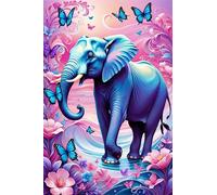 Qijinn 5D Diamond Art Painting Kit,Elephant Flower Diamond Art Kits for Adults,DIY Square Full Drill Diamond Painting Rhinestone Canvas Embroidery Craft for Home Wall Decor Gifts 60x80cm