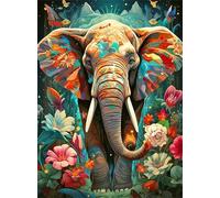 Qijinn 5D Diamond Art Painting Kit,Literary Elephant Diamond Art Kits for Adults,DIY Square Full Drill Diamond Painting Rhinestone Canvas Embroidery Craft for Home Wall Decor Gifts 100x130cm