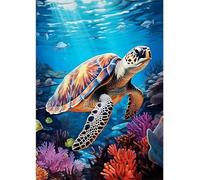 Qijinn 5D Diamond Art Painting Kit,Seabed World Diamond Art Kits for Adults,DIY Square Full Drill Diamond Painting Rhinestone Canvas Embroidery Craft for Home Wall Decor Gifts 80x100cm