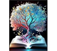 Qijinn 5D Diamond Art Painting Kit,Tree of Life Diamond Art Kits for Adults,DIY Round Full Drill Diamond Painting Rhinestone Canvas Embroidery Craft for Home Wall Decor Gifts 30x40cm