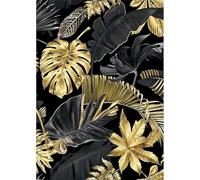 Qijinn 5D Golden Black Leaves Diamond Painting Kits for Adults Beginners,DIY Round Full Drill Diamond Art Crystal Rhinestone Cross Stitch Painting by Numbers Picture for Home Wall Decor 40x50cm