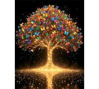 Qijinn 5D Golden Tree of Life Diamond Painting Kits for Adults Beginners,DIY Square Full Drill Diamond Art Crystal Rhinestone Cross Stitch Painting by Numbers Picture for Home Wall Decor 60x80cm