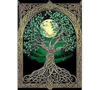 Qijinn 5D Green Tree Moon Diamond Painting Kits for Adults Beginners,DIY Square Full Drill Diamond Art Crystal Rhinestone Cross Stitch Painting by Numbers Picture for Home Wall Decor 30x40cm
