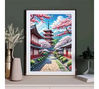 Qijinn 5D Loft Mountain Landscape Diamond Painting Kits for Adults Beginners,DIY Round Full Drill Diamond Art Crystal Rhinestone Cross Stitch Painting by Numbers Picture for Home Wall Decor 60x80cm