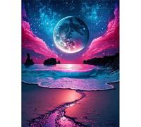 Qijinn 5D Moon River Diamond Painting Kits for Adults Beginners,DIY Square Full Drill Diamond Art Crystal Rhinestone Cross Stitch Painting by Numbers Picture for Home Wall Decor 40x50cm