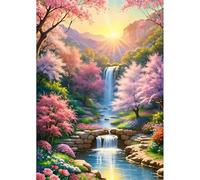 Qijinn 5D Sunset River Diamond Painting Kits for Adults Beginners,DIY Square Full Drill Diamond Art Crystal Rhinestone Cross Stitch Painting by Numbers Picture for Home Wall Decor 100x130cm