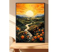 Qijinn 5D Sunset River Tree Diamond Painting Kits for Adults Beginners,DIY Round Full Drill Diamond Art Crystal Rhinestone Cross Stitch Painting by Numbers Picture for Home Wall Decor 90x110cm