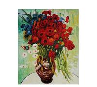 Qijinn Paint by Numbers Abstract Red Flowers,Paint by Numbers Kits for Adults Beginners,with Brushes DIY Acrylic Canvas Oil Painting Crafts for Home Wall Decor Gifts 16x20 inch,Frameless