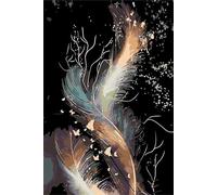 Qijinn Paint by Numbers Africa Gold Feathers,Paint by Numbers Kits for Adults Beginners,with Brushes DIY Acrylic Canvas Oil Painting Crafts for Home Wall Decor Gifts 8x12 inch,Frameless