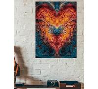 Qijinn Paint by Numbers for Adults,Mandala Love DIY Hand Painted Canvas Oil Painting Kit for Beginners,with Brushes and Acrylic Pigment Paint by Numbers for Home Wall Decor 55x70cm,Without Frame