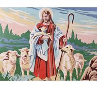 Qijinn Paint by Numbers for Adults,Religion Jesus DIY Hand Painted Canvas Oil Painting Kit for Beginners,with Brushes and Acrylic Pigment Paint by Numbers for Home Wall Decor 60x75cm,Without Frame