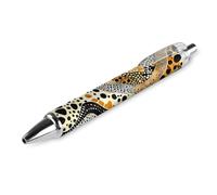QIJIUU Abstract Tiger Leopard Pattern Ballpoint Pens Black Ink Ball Point Pen Retractable Writing Pen for Men Women Office Supplies 1 PCS
