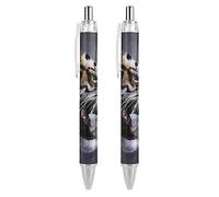 QIJIUU Angry Tiger Ballpoint Pens Retractable Pen Work Pens Rolling Ball Pen for Office Home 2 PCS