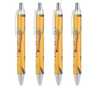 QIJIUU Animal Tigers Print Ballpoint Pens Black Ink Ball Point Pen Retractable Writing Pen for Men Women Office Supplies 4 PCS