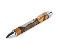 QIJIUU Black And White Owls in Autumn Funny Ballpoint Pens Retractable Ball Point Pen 0.5mm for Women And Man Office 1 PCS