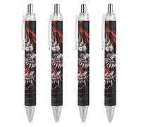QIJIUU Chinese Dragon Japanese Dragon Custom Ballpoint Pen Ball Point Pen for Men Women Retractable Pens 0.5mm Blue Funny Printed,style 4 PCS