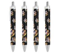 QIJIUU Coat of Arms of New Zealand Personalized Ballpoint Pen Fancy Funny Ball Point Pens Black Gifts 4 PCS