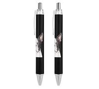 QIJIUU Cute Terrier Dog Ballpoint Pen Retractable Work Pens for Men Women Office Gift 2 PCS