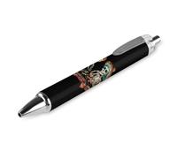 QIJIUU Day of The Dead Skull Dinner Party Printed Retractable Ballpoint Pen Blue Ball Pens 0.5mm Point for Work And Office Writing 1 PCS